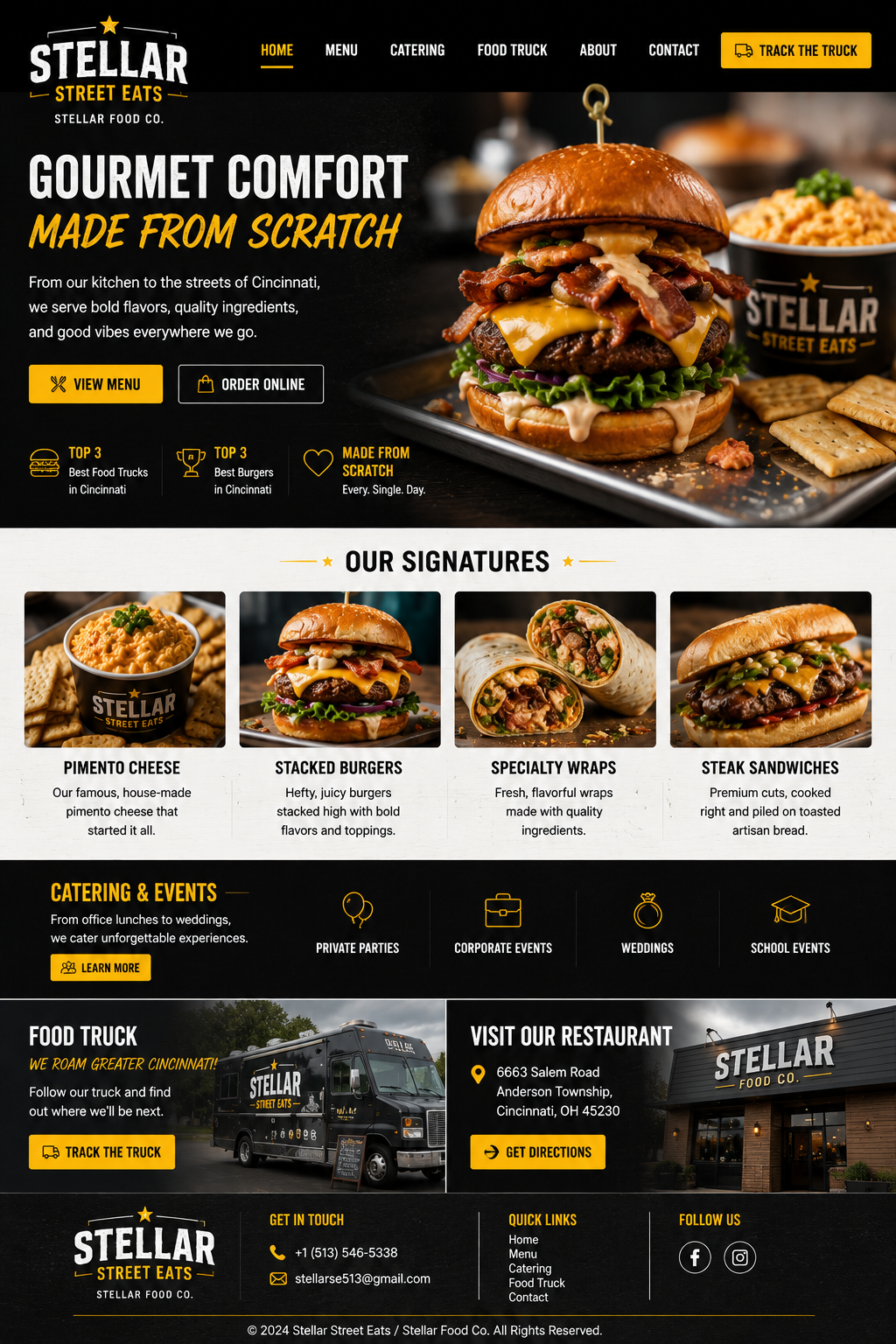 Stellar Street Eats landing page design