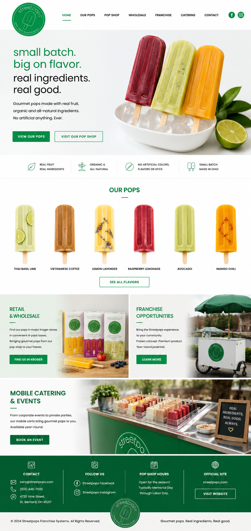 Streetpops landing page design