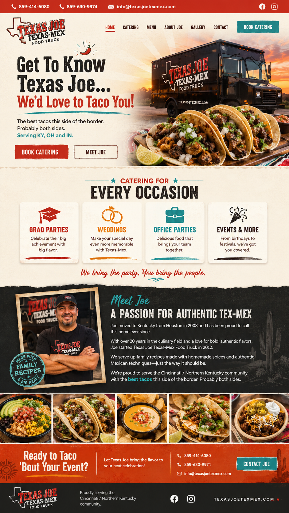 Texas Joe BBQ landing page design
