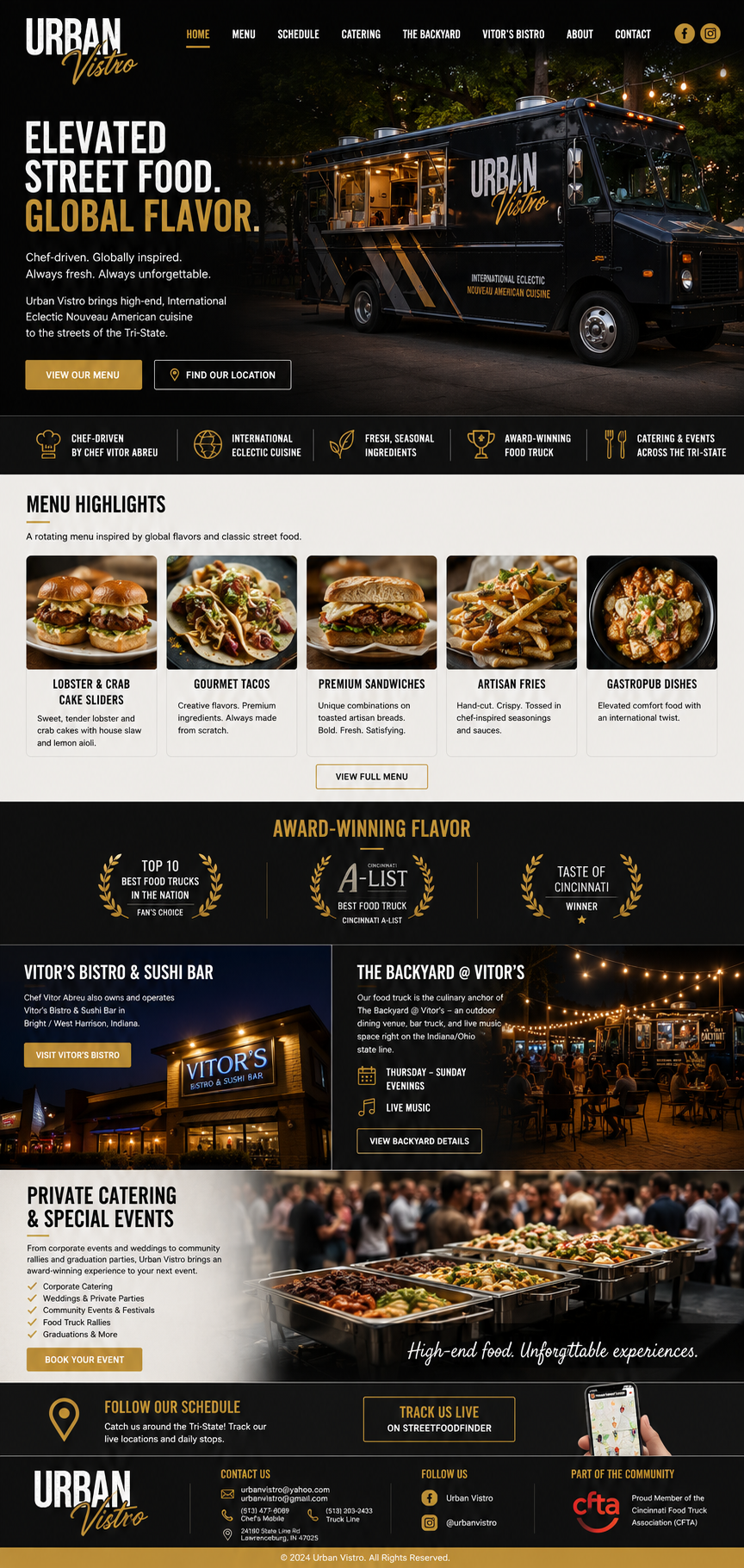 Urban Vistro landing page design