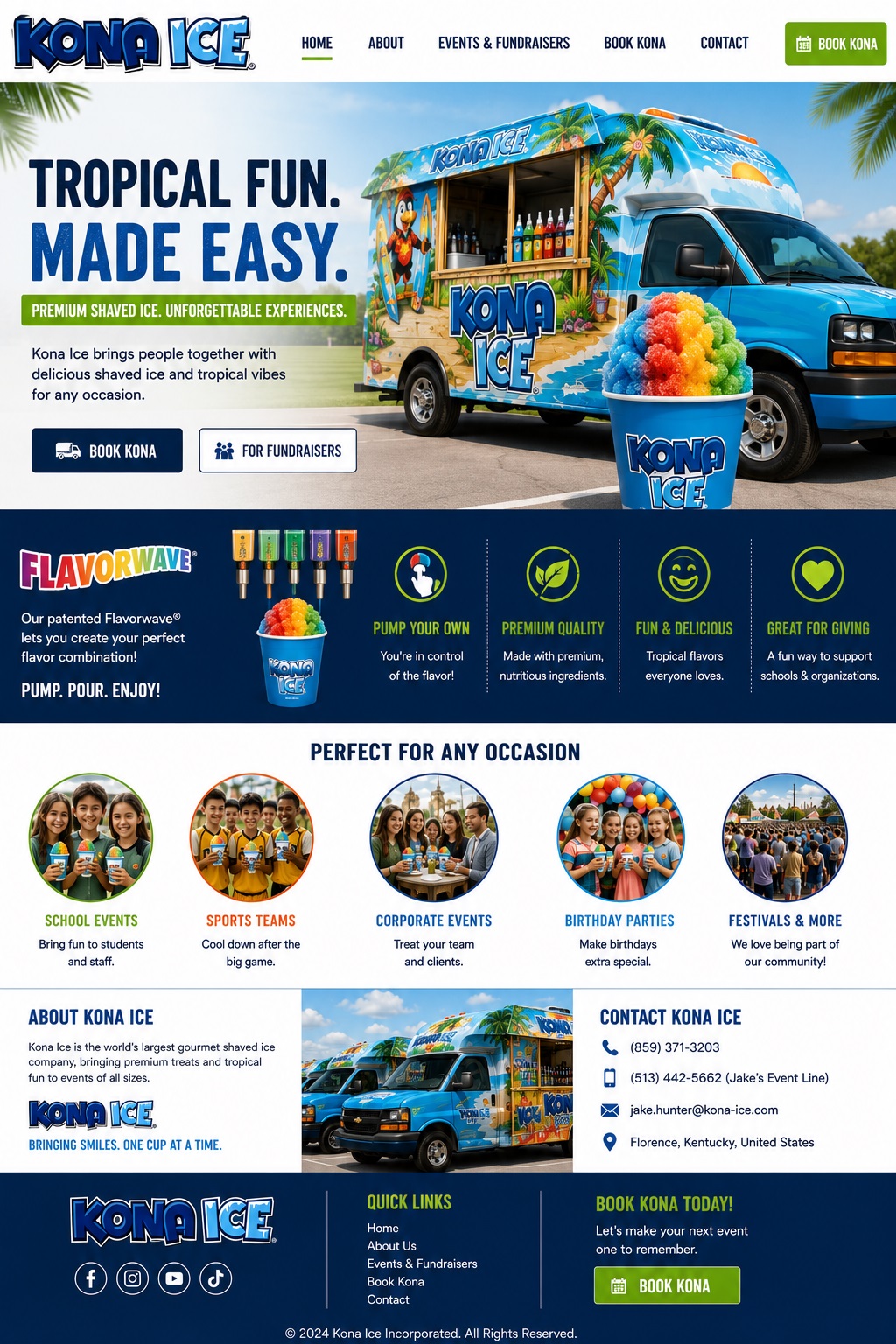 Kona Ice landing page design