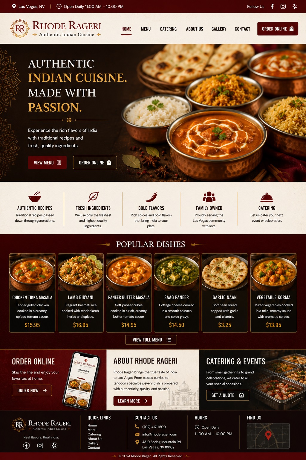 Rhode Rageri landing page design